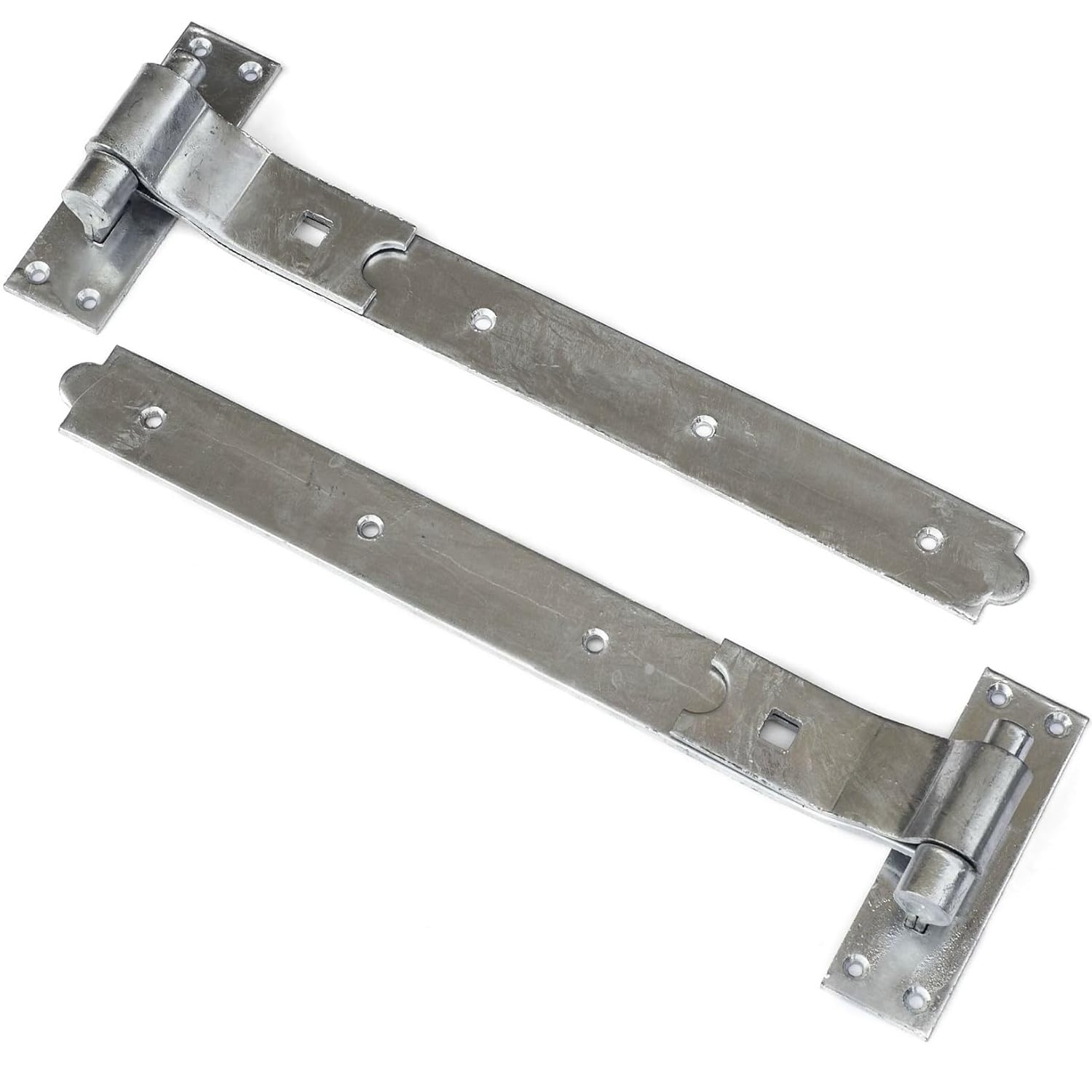 Merriway BH06864 (2 Pcs) Gate Hinges, Heavy Duty Hook and Band, Cranked Necked Galvanised 350mm (14") - Pack of 2 Pieces