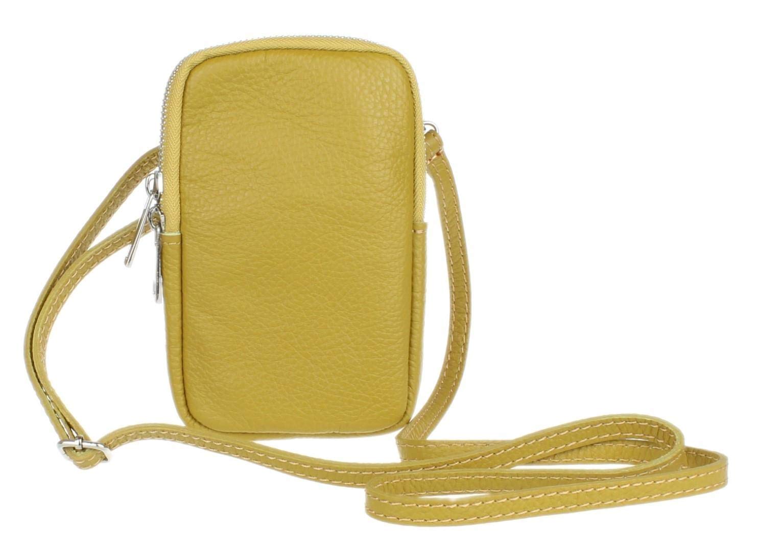 Girly Handbags Genuine Leather Crossbody Phone Bag Mini Purse Small Mustard