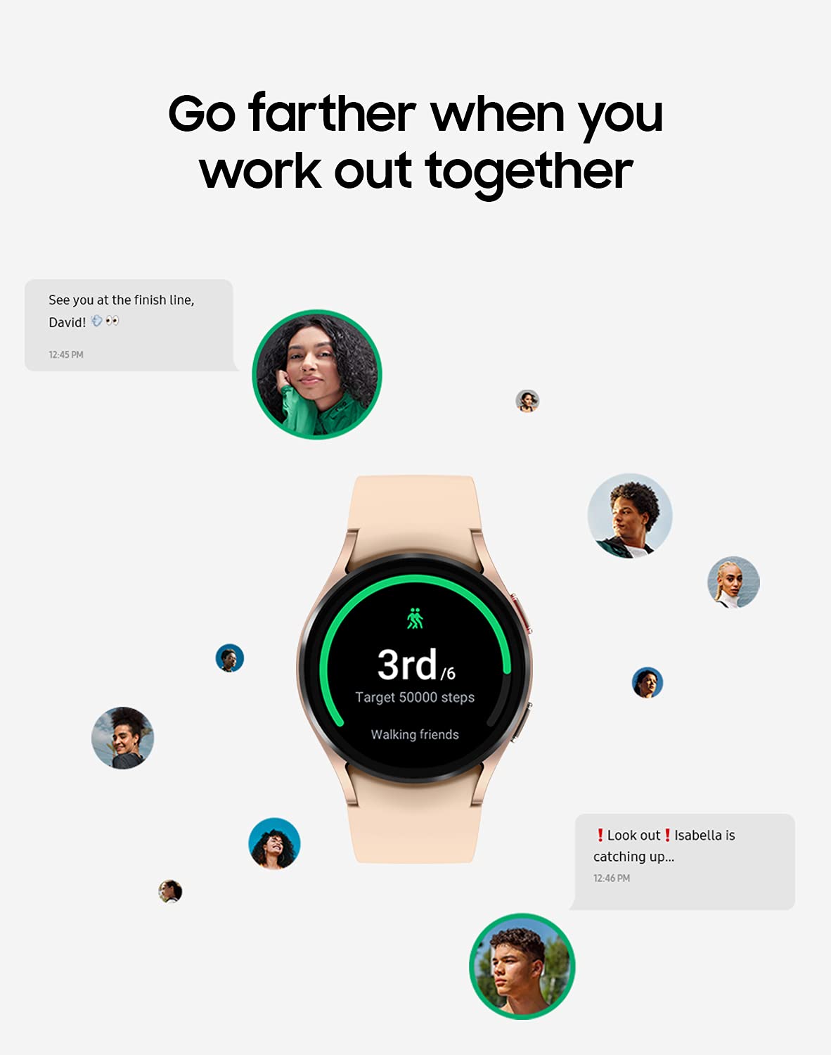 Samsung Galaxy Watch 4 40mm Bluetooth Smartwatch with ECG Heart Rate Monitor, Tracker for Health, Fitness, Running, Sleep Tracking, GPS Fall Detection, US Version, SM-R860NZDAXAA, Pink Gold