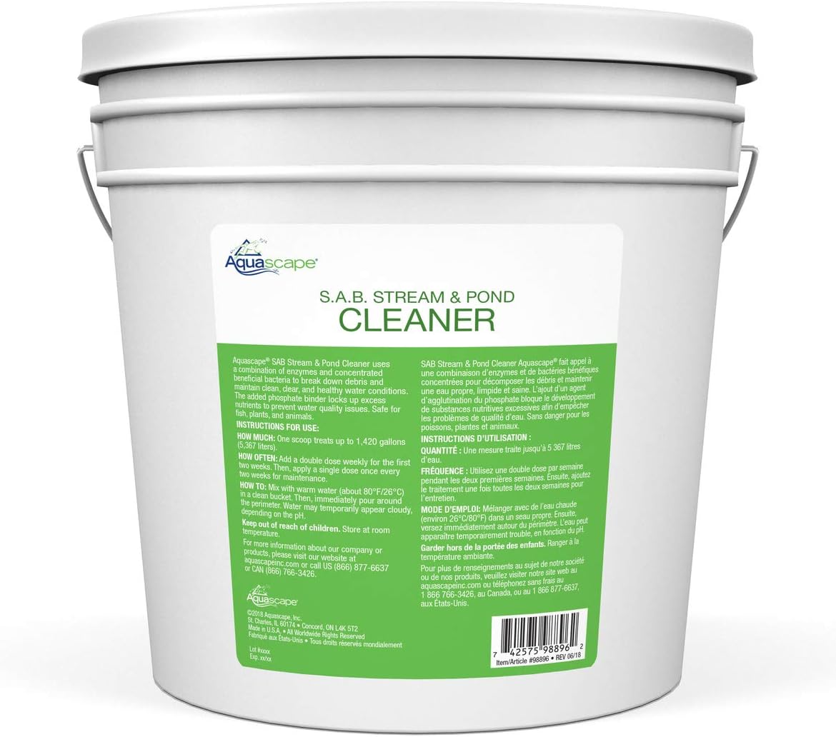 Aquascape 98896 SAB Stream & Pond Cleaner Pond Water Treatment, 7-Pound, White : Pond Water Treatments : Garden & Outdoor