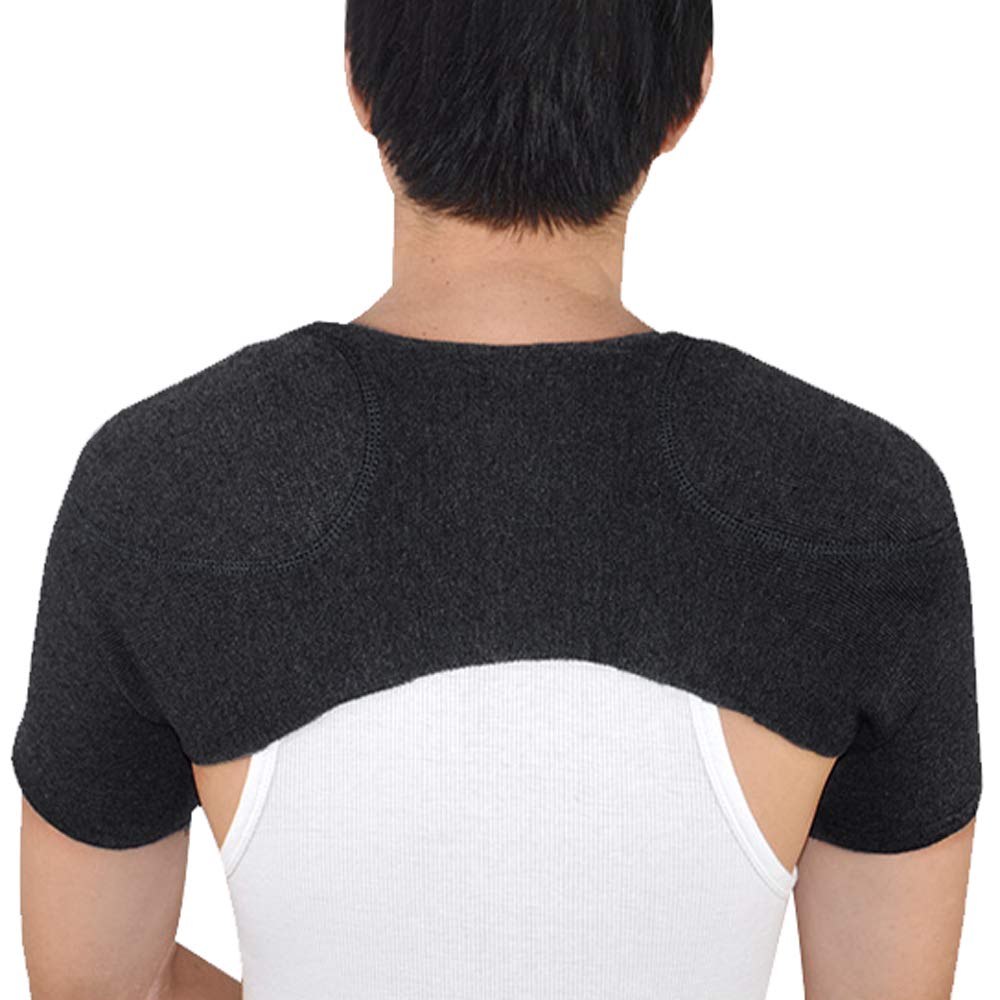 Double Shoulder Support Brace Warm Shoulder Wrap Office Home Cashmere Shoulder Pad Winter Warm Pain Relief Protective Brace for Shoulder Chronic Tendonitis Pain Relief(Shoulder width 46-52cm)