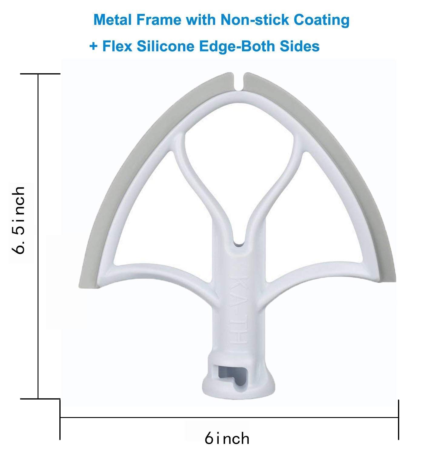 AIZARA Flex Edge Beater for Kitchenaid Mixer 4.5-5 Quart Tilt-Head Stand Mixer Paddle with Scraper,Replacement Kitchenaid Mixer Attachments & Accessory,Grey