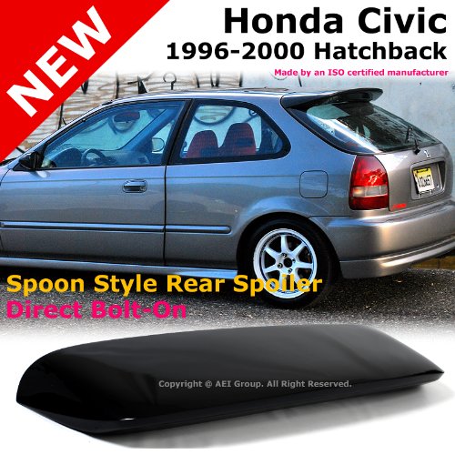 Honda Civic 96-00 Hatchback Spoon Style Painted Black Roof Rear Spoiler Wing