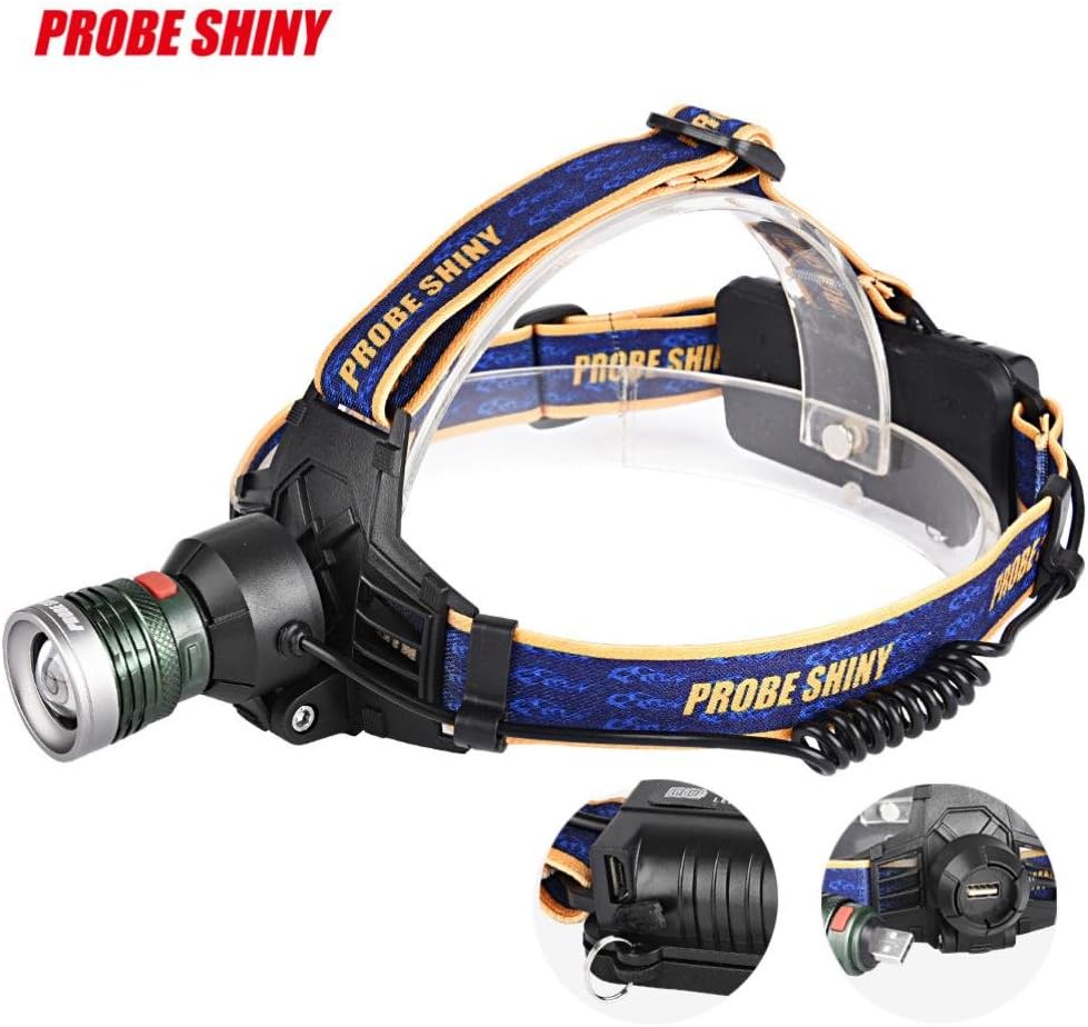 Headlamp, Han Shi Head Lights, 10000LM XM-L T6, Waterproof, Rechargeable (No Batteries)