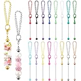 FDKYOEK 16PCS Beadable Keychain Bar Bulk, Metal Blank Beaded Keychain Bar for Beads DIY Crafts Charms Jewelry Making Supplies