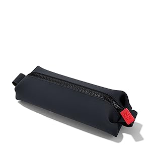 KOBY Bag Mini 100% silicone, leak resistant toiletry bag, pencil case, essentials bag, dopp kit wash bag for personal items (Charcoal)