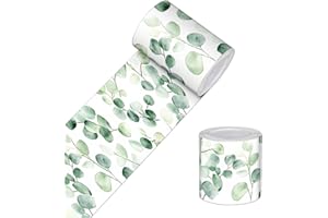 HOMETITUTE Wallpaper Border 4x196 Inch Peel and Stick Wall Border Wallpaper Border Self Adhesive Watercolor Green Leaf Wall T