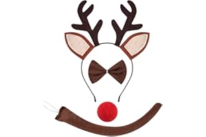 HATINXIA Reindeer Anlters Headband, Deer Ears Headbands for Women, Christmas Party Headwear, Festival Costume Accessories