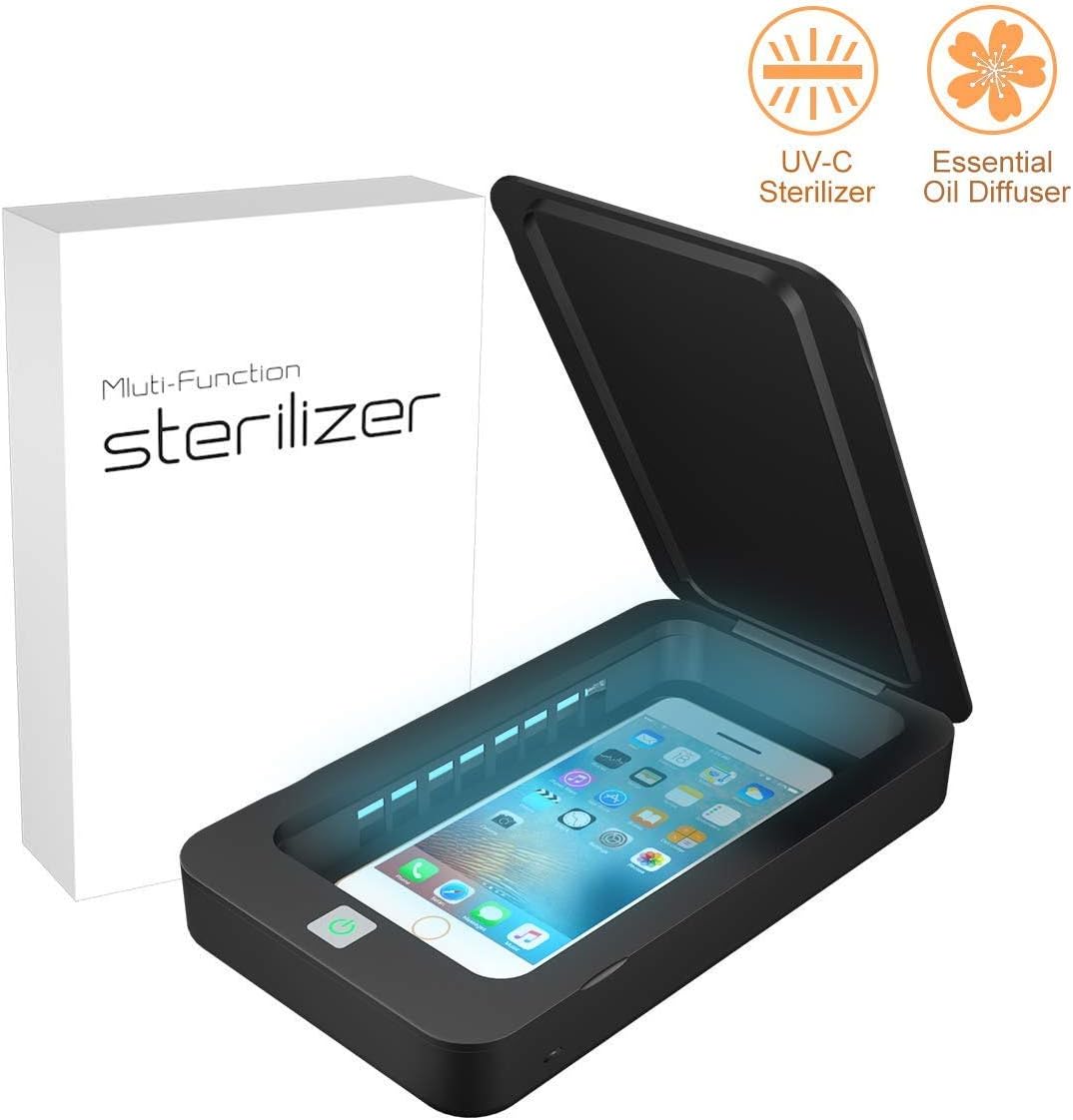 XTZT Cell Phone Uv Sanitizer - Portable Smart Phone Sterilizer - UV Light Cell Phone Sterilizer - Aromatherapy Function Phone Disinfector - Phone Cleaner with USB Charging for iOS Android