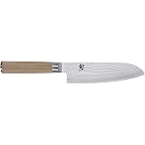 Shun Classic Blonde 7” Santoku Knife, Blonde PakkaWood Handle, Full Tang VG-MAX Blade