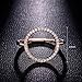 SPILOVE Serend 18k Rose Gold Plated Cubic Zirconia CZ Open Circle O Fashion Halo Ring Mothers Day Gifts, Size 8