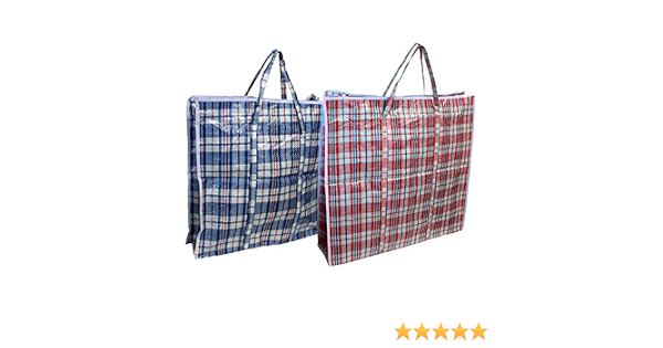 Acan Pack de 5 Bolsas de Rafia Azules y Rojas 75 x 70 x 15 cm : Hogar y  cocina