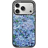 CASETiFY Impact iPhone 17 Pro Case [Slim/Compatible with Magsafe / 8.2 ft. 4X Military Grade Drop Protection] - Nantucket Blue Hydrangeas - Clear Black