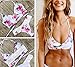 Women Floral Printed Two Piece Swimsuit Cross Padding Bikini Set