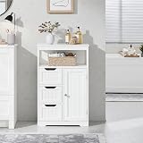 Yaheetech White Floor Cabinet with 3 Drawers and Door Adjustable Shelf view 8