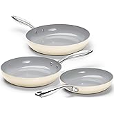 MICHELANGELO Non Stick Frying Pans Set - Ceramic Frying Pans Nonstick, 8'', 9.5'' & 11'' Nonstick Frying Pan Set, Non-Toxic,
