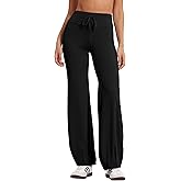 MOOSLOVER Women Bubble Yoga Pants Drawstring Fold Over Flare Leggings Pilates Casual Lounge Pant