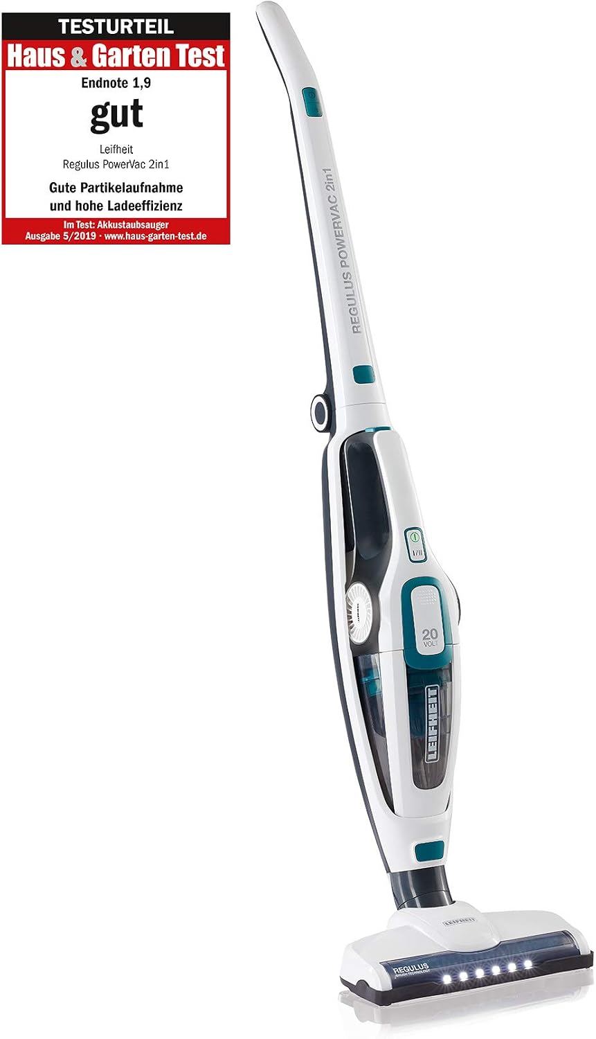 Leifheit PowerVac 2in1 2-in-1 stick vacuum Battery Dry Cyclonic Bagless Black, Blue, White, 60 x 24 x 29 cm