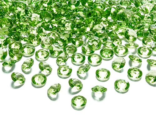 LoBeSo® Diamanten 100 Stück 1,2 cm 12 mm in apfelgrün aus Acryl Kristall Diamant Streudeko Tischschmuck Tischdekoration