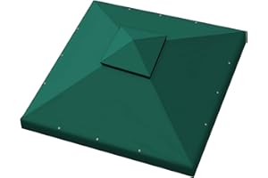 BenefitUSA 10x10 FT Gazebo Canopy Replacement Top Double Tiered Canopy Top Cover (Green)