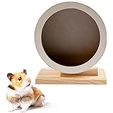 Hamster Running Wheel Small Animal Toy Wooden Mute Cork Mat Hamster Wheel Chinchilla Guinea Pig Hamster Toy,Small,Brown,6.10x