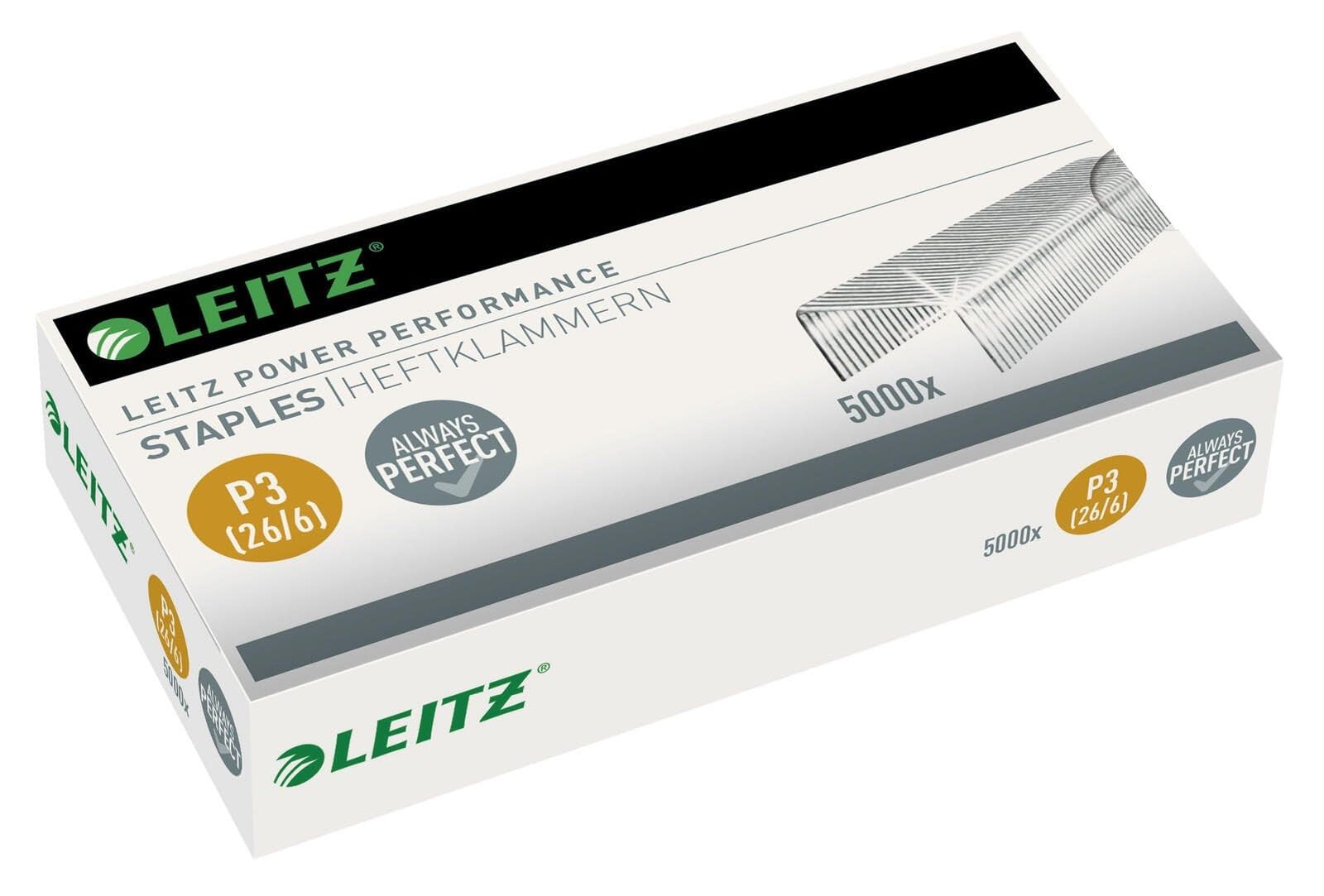Leitz 55721000 Paper Clips P3 26/6, 2x Pack of 5000