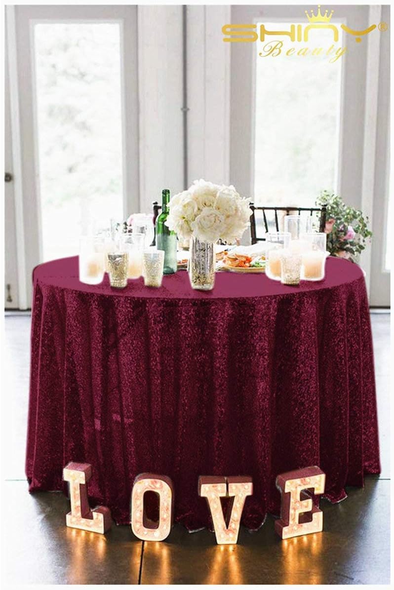 Best burgandy table cloth round