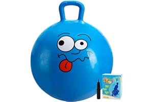 U&C Planet Hopper Ball Jumping Ball 20 inches Hoppity Hop Bouncy Ball with Handle for Kids Age 5-9 Sit and Bounce Hopping Ball with Pump
