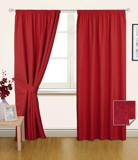 Homescapes Pencil Pleat Wine Thermal Blackout Curtains Pair Width