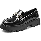 MUSSHOE Loafers for Women Platform Chunky Comfortable Slip-On Womens Loafers Fashion Business Work Dressy Casual Shoes