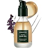 AROMATICA Ritual Jasmine & Vetiver Hair Oil - Adds Shine and Smooths Split Ends - Blow Out Hair Serum for Damaged & Frizzy Hair - Nourishing for Dry Curly Hair - Silicone-Free (1.6 fl oz)