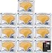 Set of 10pcs 24K Gold Collagen Forehead Facial Masks Patches, Gel Crystal for Wrinkles Removing, Frown Lines Reduction, Deep Skin Pores Cleansing, Blemishes Blackheads Removal and Hydration