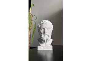 Generic Epicurus Ancient Greek Philosopher. Statue or Bust of Epicurus. Epicurus Sculpture 6 inch, White