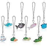 BEEFLYING 8 Pcs Phone Charms Aesthetic Y2K Cute Resin Ocean Animals Charm Straps Cell Phone Pendants Accessories for Bag Keychain Camera Wallet