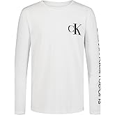 Calvin Klein Boys Long Sleeve Crew Neck T-Shirt, Soft, Comfortable, Relaxed Fit