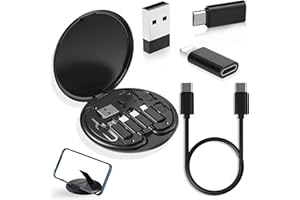 YANZIE USB Adapter, Micro USB Charging Cable with USB C Lightning Adapter, Lightning to USB C Adapter, Multi Charging Cable Storage Box Contains SIM Card Holder