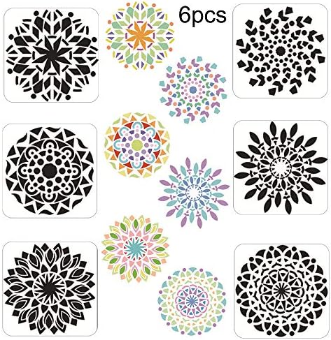 Mandala Dotting Tools Reusable Mandala Painting Stencils Template DIY Scrapbooking Craft Rocks Stone Wall Art Wood Furniture (style3)