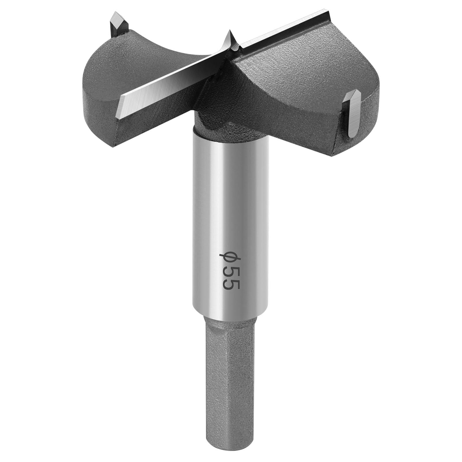 flintronic Forstner Drill, 55mm Carbide Steel Boring Hole Saw, Forstner Drill Cutter Tool for Making Clean Flat-Bottomed Holes in Wood, Furniture or Door Hinge Hole