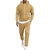 LecGee Men's Fleece Tracksuits 2 Piece Outfits Long Sleeve Full Zip Hoodie and Sweatpants Jogging Suits Sets for Men