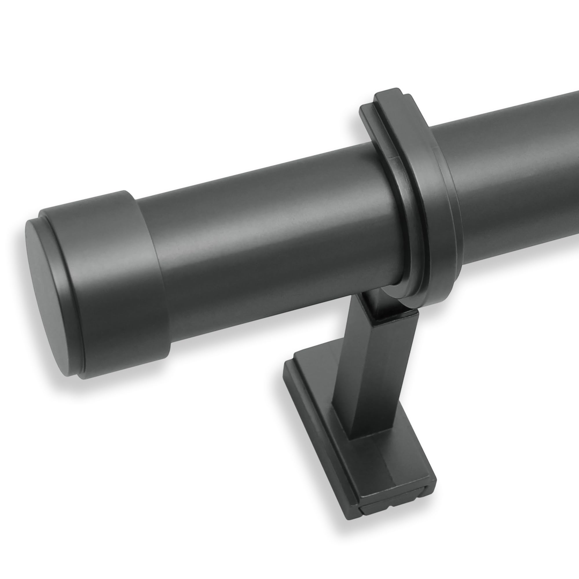 Photo 1 of BlastHome® Luxury 8 ft Custom Curtain Rod – 1 1/4" Large Diameter – Premium Brackets & Endcaps – Nonadjustable Rods Connect for a Seamless Look – Matte Graphite Finish
