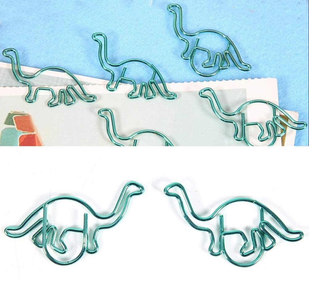 HEEPDD Dinosaur Paper Clips, Stainless Steel 12pcs Set, Heavy Duty Document Organization Clips for Office School Home Study Work Stationery Supplies