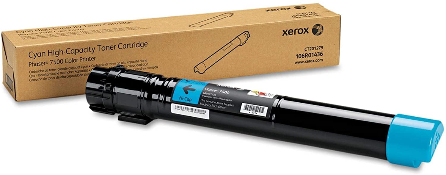 Xerox Genuine Phaser 7500 Cyan High Capacity Toner Cartridge (17,800 pages) - 106R01436