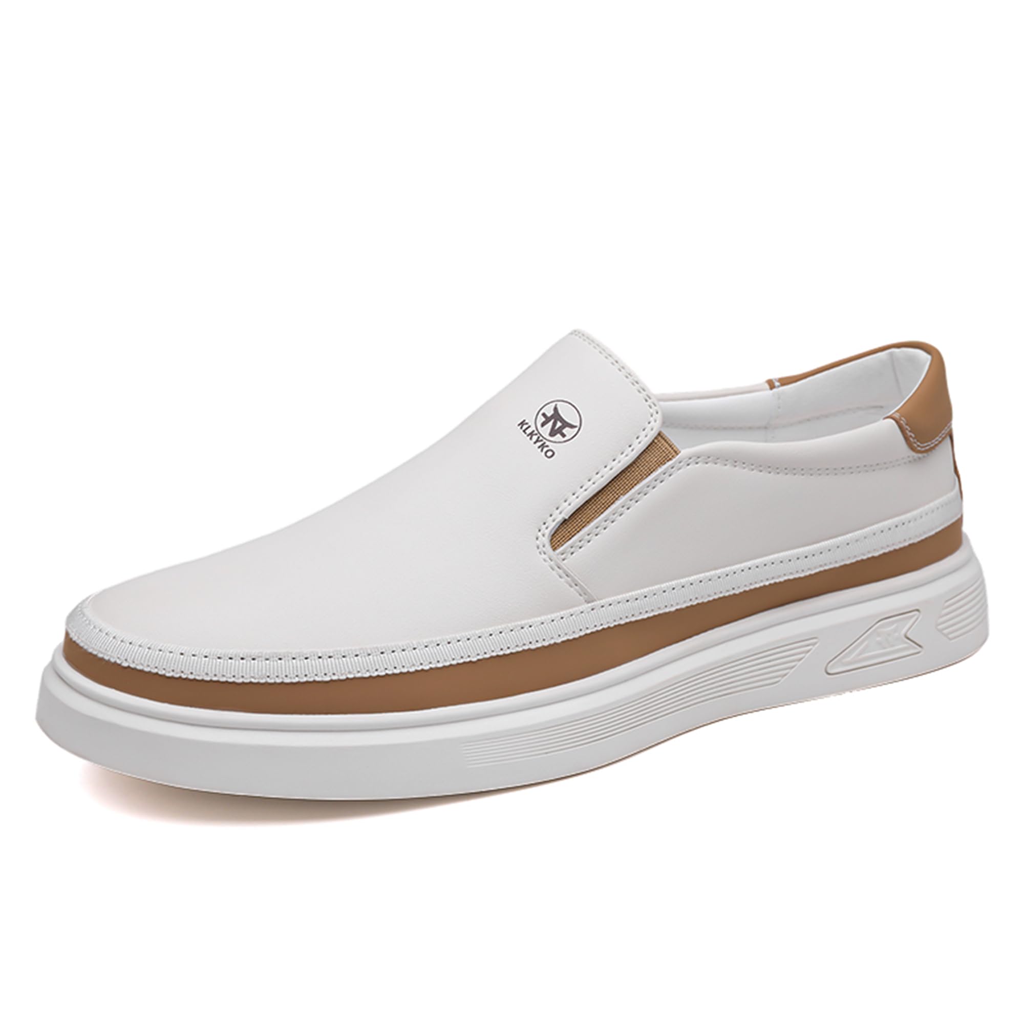 Photo 1 of Veslexth Men's Slip-On Loafers Handmade Breathable Comfortable Soft Moccasin Driving Penny Casual Shoes White