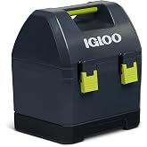 Igloo Gripper CoolBox 10 Qt Cooler, Jet Carbon | Insulated Lunch Box Cooler, Holds 11 Cans, Toolbox-Tough Latches, Rubberized Non-Slip Base, Lid Cargo Divider