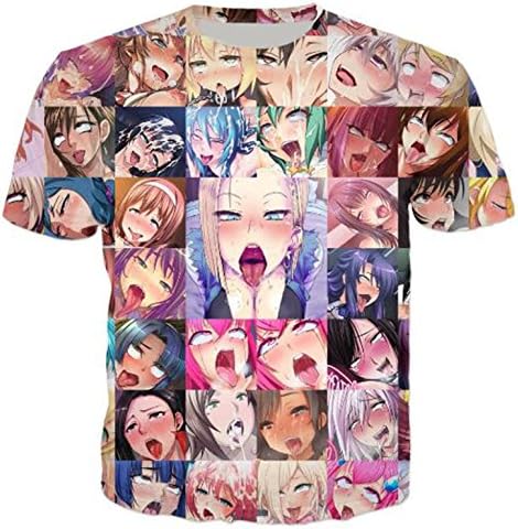 Huech Men's Hoodies Sweatshirt Funny 3D Print Pizza Ahegao Long Sleeve Pullovers Tracksuit T Shirts