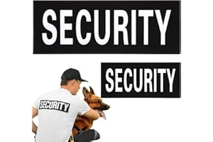 GRLITRA Security Patch 2 Pack Reflective Security Patch Hook and Loop Durable Fabric Patches with Reflective Printed Letters for Officer Guard Custom Uniforms Vest, Jacket, Carrier, Hat, 1Small and 1 Large