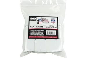 PRO-SHOT PRODUCTS Pro-Shot Premium Gun Cleaning Patches – 100% Cotton Flannel, Superior Weave Technology, Double-Napped for Maximum Absorbency – Lint-Free, Solvent Ready, Caliber Fits - Made in USA