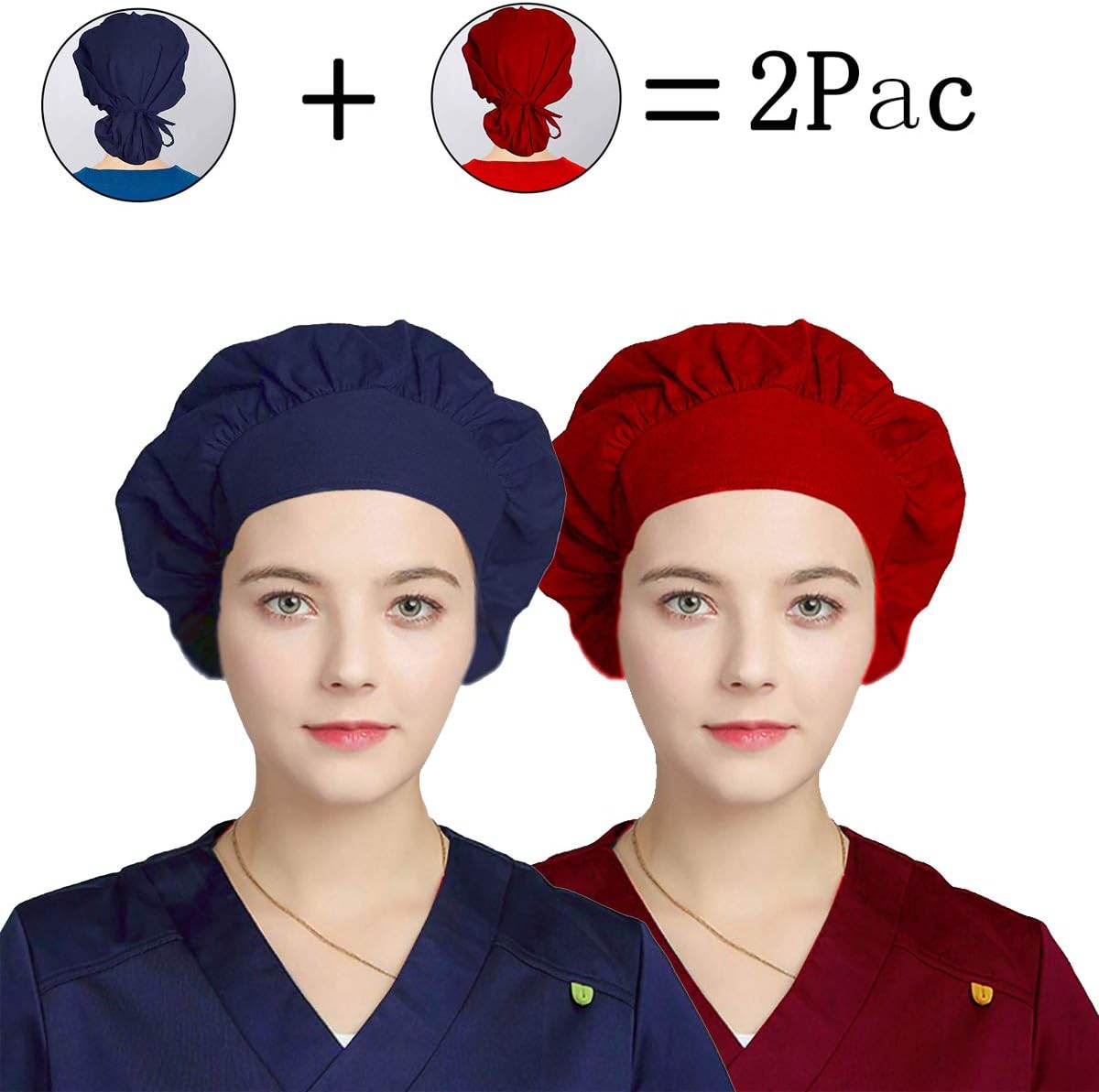 Surgical Hat Scrub Cap Bouffant Medical Hats Elastic with Sweatband