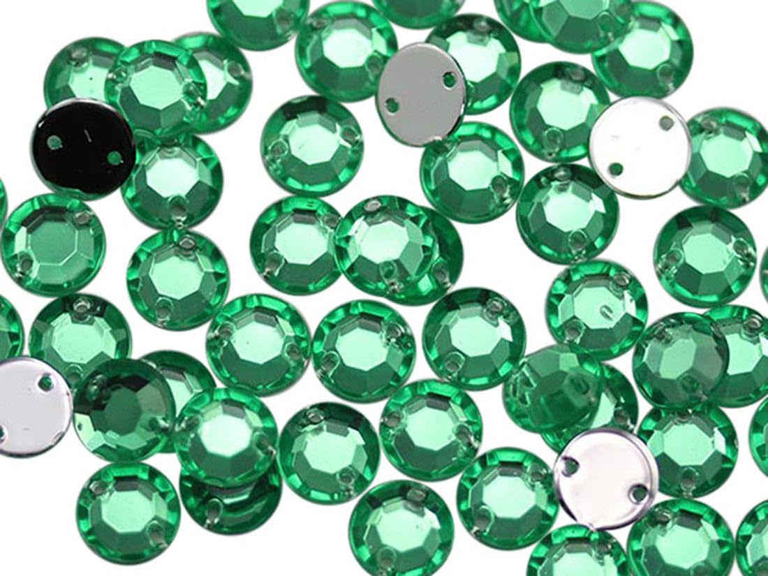8mm Sew On Rhinestones Peridot H110 - 75 Pieces