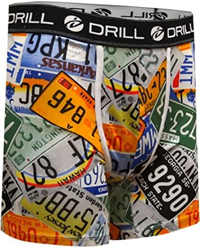 American State License Plates Performance Boxer Briefs for men (Large)
